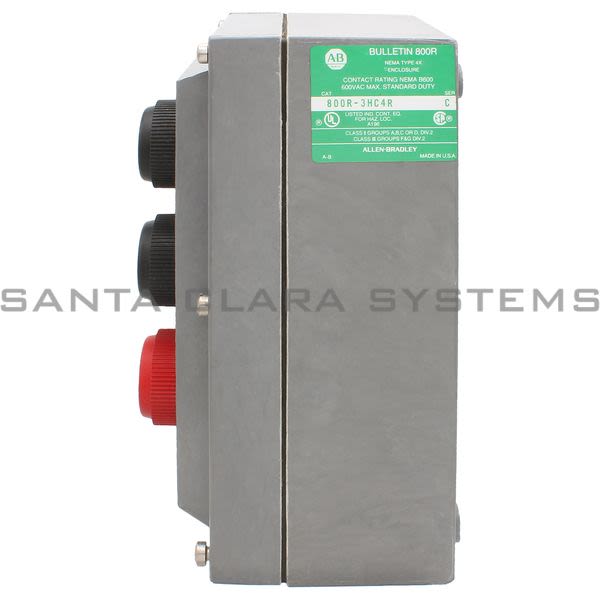 Allen Bradley 800R-3HC4R 3 Button Station,Assem Pushbutton 600V AC Max 5 amp Max Product Image