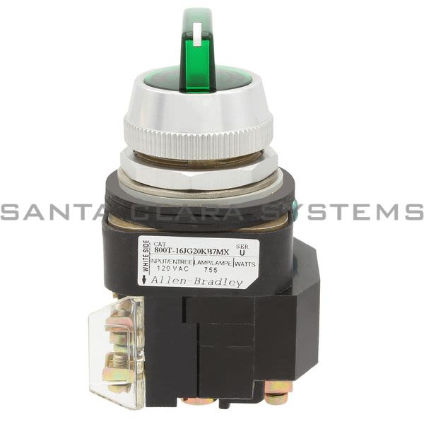 Allen Bradley 800T-16JG20KB7MX Selector Switch | Illuminated Green Product Image