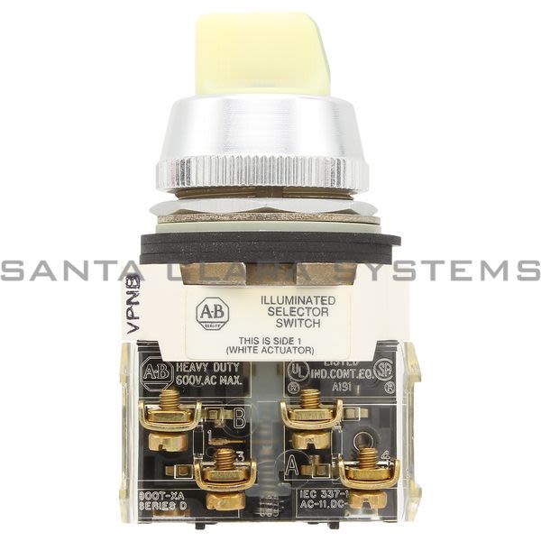 Allen Bradley 800T-16JW5KB7AX Selector Switch, White Knob Product Image