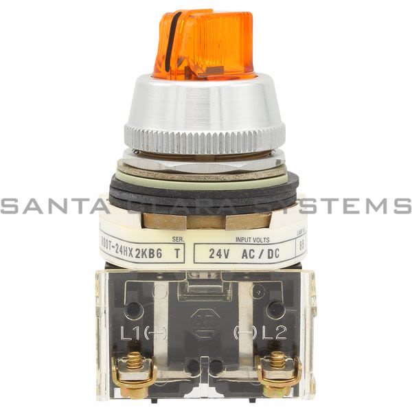Allen Bradley 800T-24HA2KB6 Illuminated Selector Switch, 2 Position, 24V Product Image
