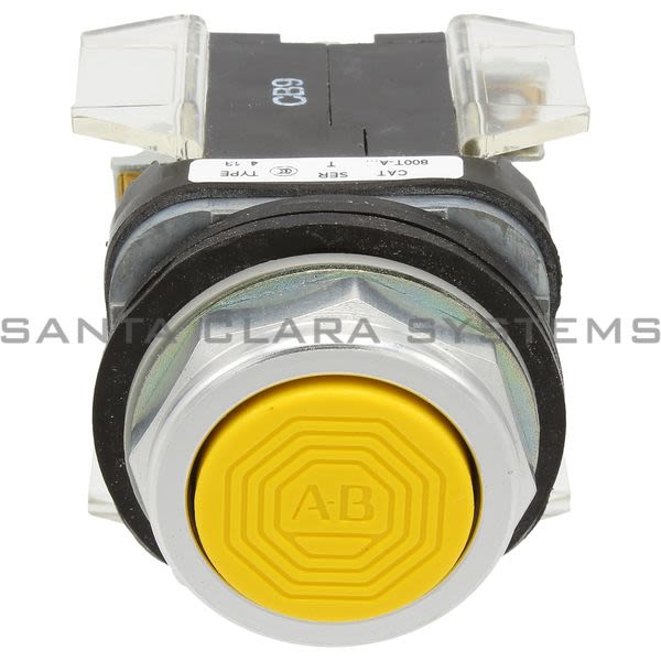 Allen Bradley 800T-A9A2 30.5MM TYPE 4/13 MOM. CONTACT PB, NON-ILLUM., YELLOW, FLUSH HD, 2 NO Product Image