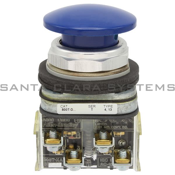 Allen Bradley 800T-D7A Push Button Mushroom Head Blue Product Image