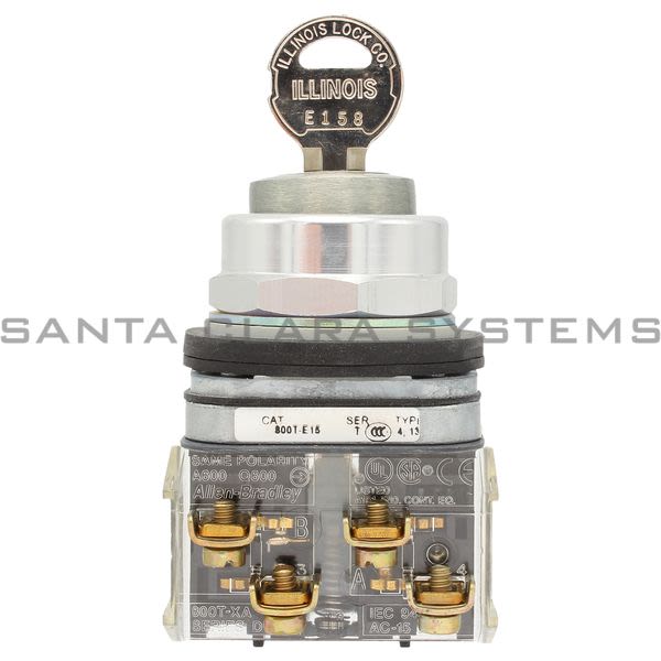 Allen Bradley 800T-E15B Cylinder Lock Pushbutton Product Image