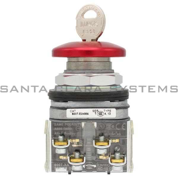 Allen Bradley 800T-E24M6B Push Button Cylinder Lock Product Image