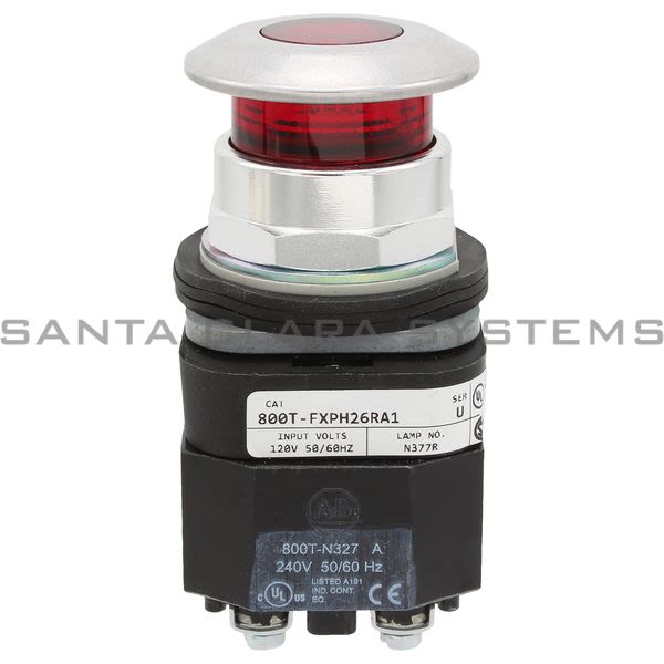 Allen Bradley 800T-FXPH26RA1 Pushbutton Illuminated Push-Pull Red Product Image