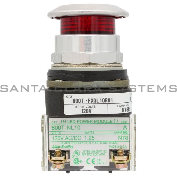 Allen Bradley 800T-FXQL10RA1 Pushbutton Switch Product Image
