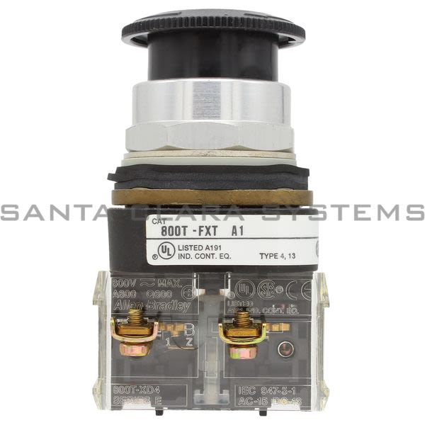 Allen Bradley 800T-FXT2A1 30.5mm Type 4.13 2 Position Twist-Release Black Cap Product Image