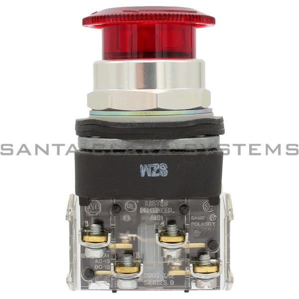 Allen Bradley 800T-FXTQH24RA2 Illuminated Push Button Type 4,13 2 Position Twist-Release Full V LED High Visibilty 24V Red Cap 1 N.O. 1 N.C.L.B. Product Image