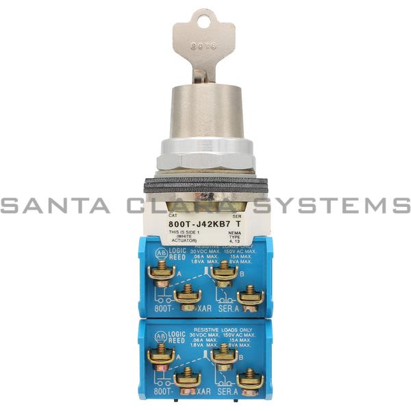 Allen Bradley 800T-J42KB7TTTT Cylinder Lock Selector Switch Product Image