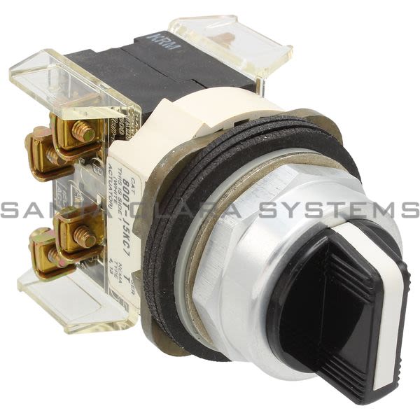 Allen Bradley 800T-J5KC7B Selector Switch Type 4,13 3 Position Spring Return From Right Black Std. Knob Product Image