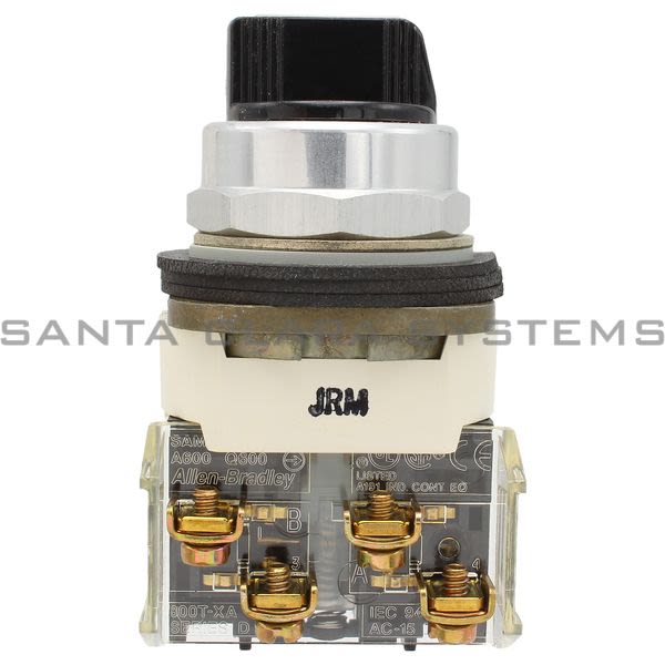 Allen Bradley 800T-J5KC7B Selector Switch Type 4,13 3 Position Spring Return From Right Black Std. Knob Product Image