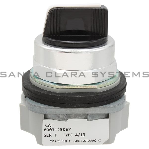 Allen Bradley 800T-J5KE7 Selector Switch Type 4,13 3 Position Spring Return From Right Black Std. Knob Product Image