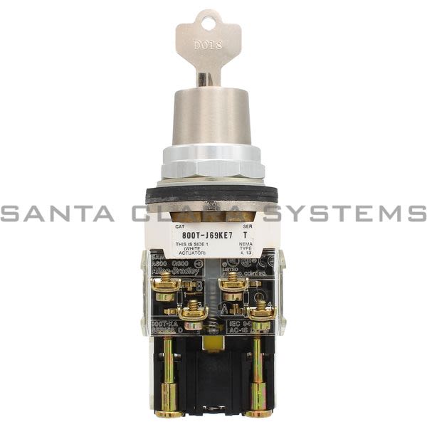 Allen Bradley 800T-J69KE7BH Cylinder Lock NEMA Type 4,13, 3Position Spring Return Product Image