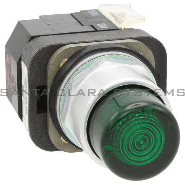 Allen Bradley 800T-PBL16G Switch, Illuminated Pushbutton Xfmr W/LED 120V Green Lens Product Image
