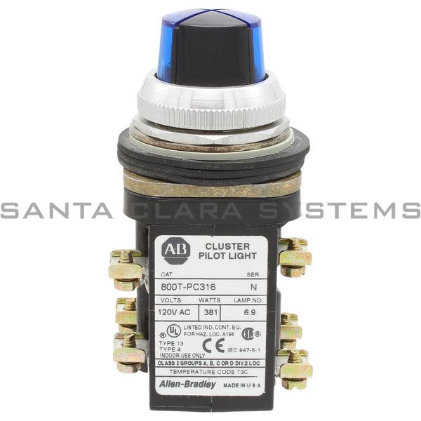 Allen Bradley 800T-PC316BBXB Cluster Pilot Light TYPE13 Product Image