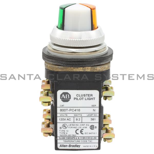 Allen Bradley 800T-PC416WAWG Cluster Pilot Light Type 13 Product Image