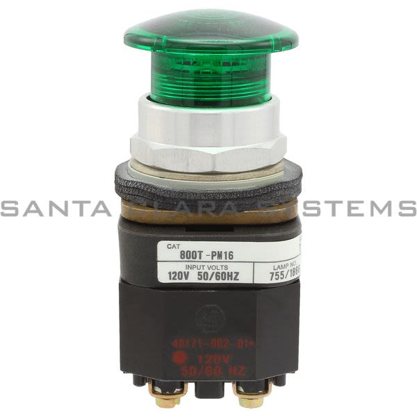 Allen Bradley 800T-PM16G 30.5mm Type 4/13 Mom. Contact PB-Illum. Green Product Image