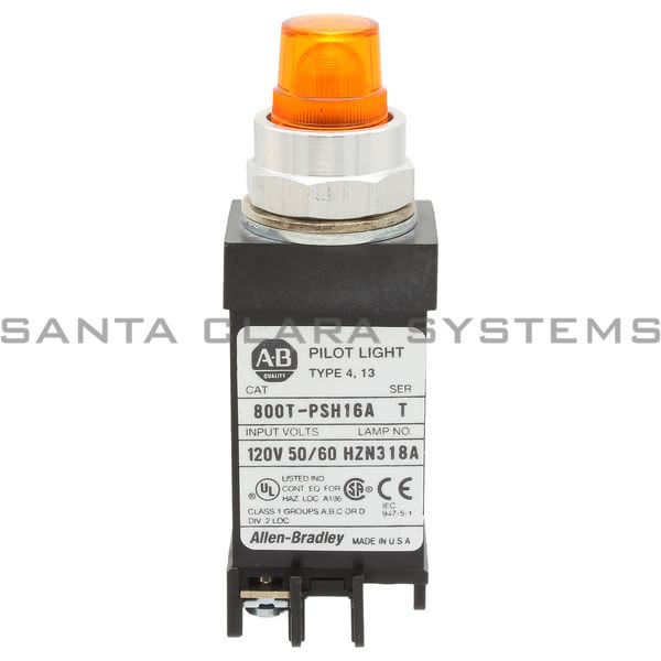 Allen Bradley 800T-PSH16A 800T Small Pilot Light,Amber,Transformer Product Image