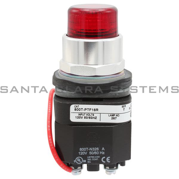 Allen Bradley 800T-PTF16R Push-to-Test Pilot Light W/ Trnsfrmr Product Image