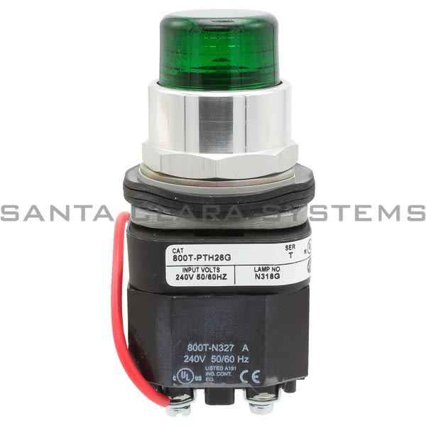 Allen Bradley 800T-PTH26G Pilot Light, Push to Test Green Product Image