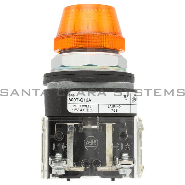 Allen Bradley 800T-Q12A Pilot Light NEMA 4,13 Full Voltage 12V Amber Lens Product Image