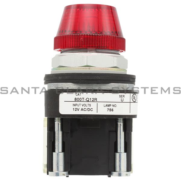 Allen Bradley 800T-Q12R Pilot Light NEMA 4,13 Full Voltage 12V Red Lens Product Image