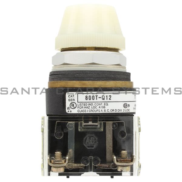 Allen Bradley 800T-Q12W Pilot Light NEMA 4,13 Full Voltage 12V White Lens Product Image