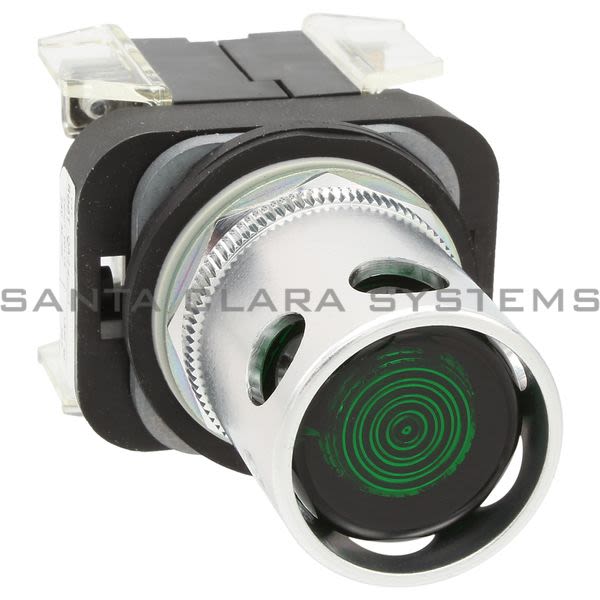 Allen Bradley 800T-QA24GD1 Pushbutton | 30.5mm Type 4/13 Mom. Contact PB-Illum., Green, Ext. HD W/ Guard, Incand./No Options, 24V AC/DC, 1 No Product Image