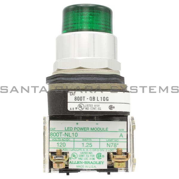 Allen Bradley 800T-QBL10G Pushbutton Product Image