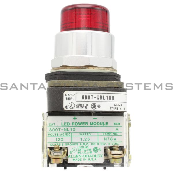 Allen Bradley 800T-QBL10R Push Button Product Image
