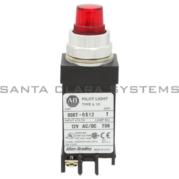 Allen Bradley 800T-QS12R 800T Small Pilot Light,Red,Full Voltage,12V AC/DC Product Image