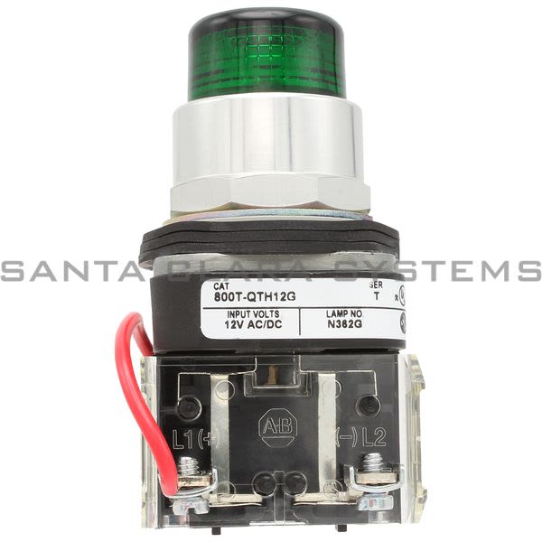 Allen Bradley 800T-QTH12G Pilot Light LED Cluster Push-to-Test Product Image