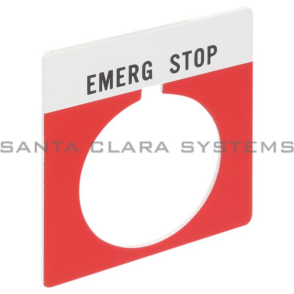 Allen Bradley 800T-X504 Legend Plate | Emerg. Stop | Red Product Image