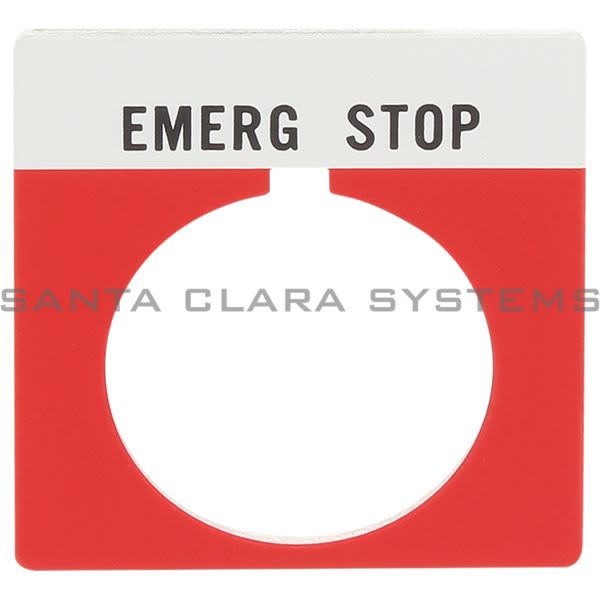Allen Bradley 800T-X504 Legend Plate | Emerg. Stop | Red Product Image
