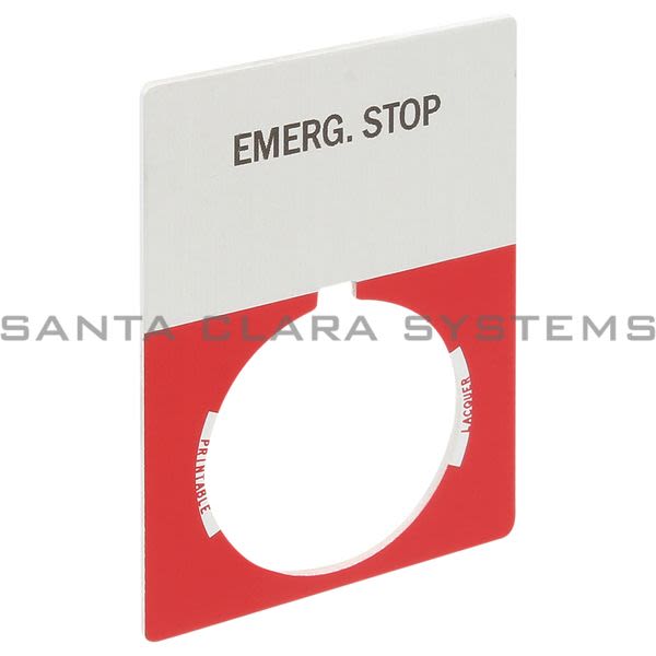 Allen Bradley 800T-X504J Legend Plate | Emerg. Stop | Red | Jumbo Product Image