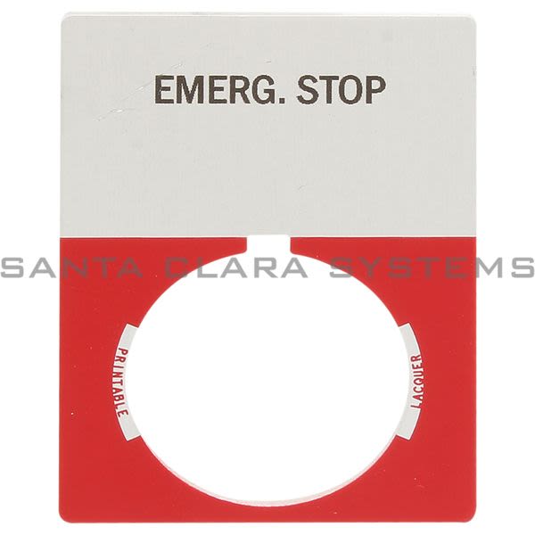 Allen Bradley 800T-X504J Legend Plate | Emerg. Stop | Red | Jumbo Product Image