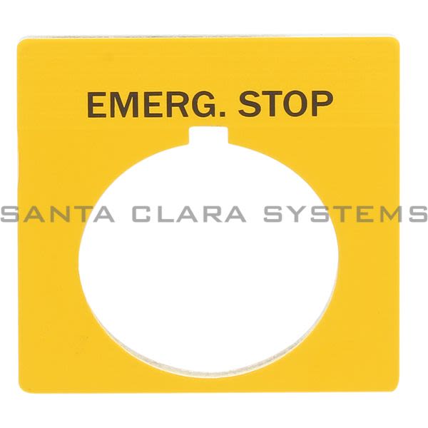 Allen Bradley 800T-X504Y Legend Plate | Emerg. Stop | Yellow Product Image