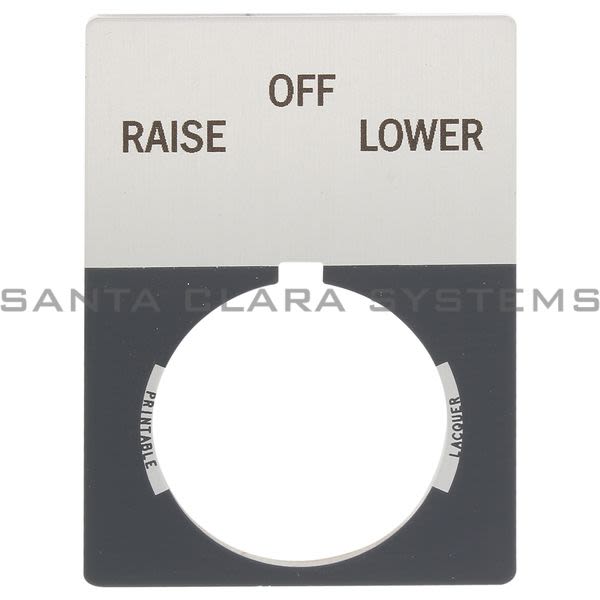 Allen Bradley 800T-X537J 800T Legend Plate,Jumbo,Raise-Off-Lower Product Image