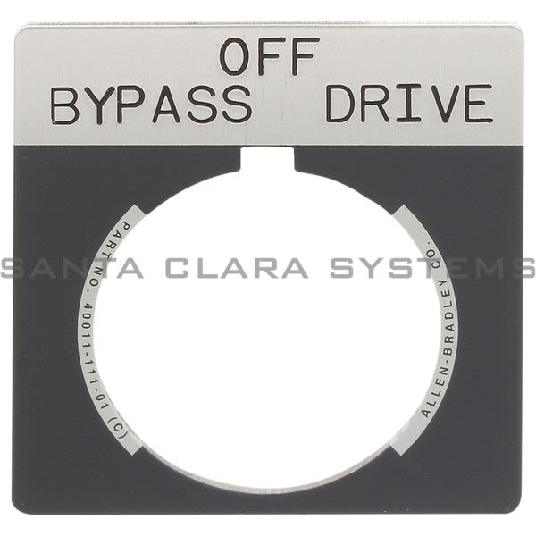 Allen Bradley 800T-X559EOFFBYPASSON Legend Plate Product Image