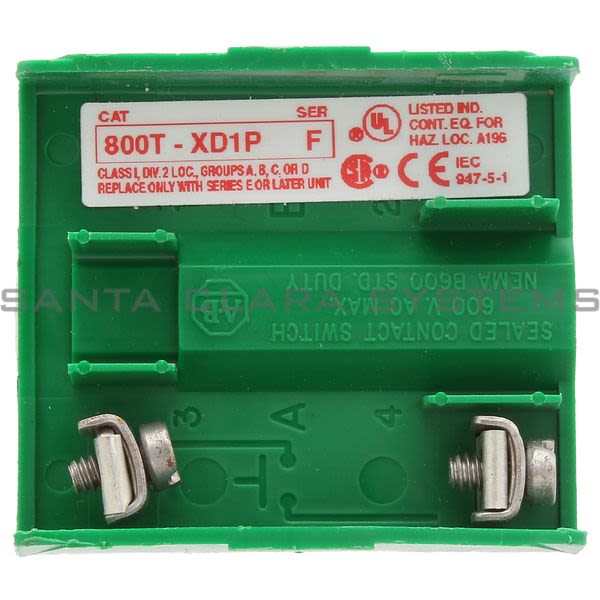 Allen Bradley 800T-XD1P Contact Block Product Image