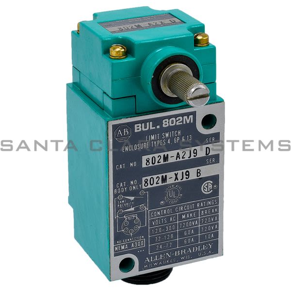 Allen Bradley 802M-A2J9  Pre-Wired Factory Sealed Limit Switch Lever Type Ccw 2 Circuit Product Image