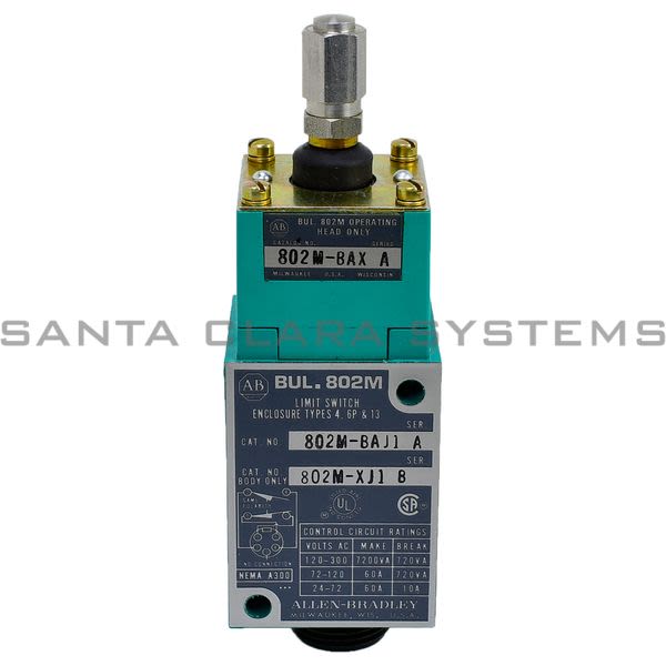 Allen Bradley 802M-BAJ1 Pre-Wired Factory Sealed Limit Switch Rod Type Adj. Top Push 2 Circuit Product Image