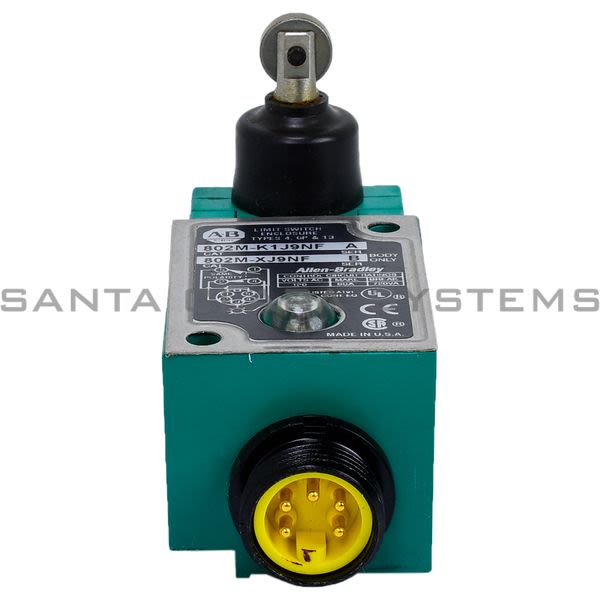 Allen Bradley 802M-K1J9NF Pre-Wired Factory Sealed Limit Switch Roller Type Side Push Product Image