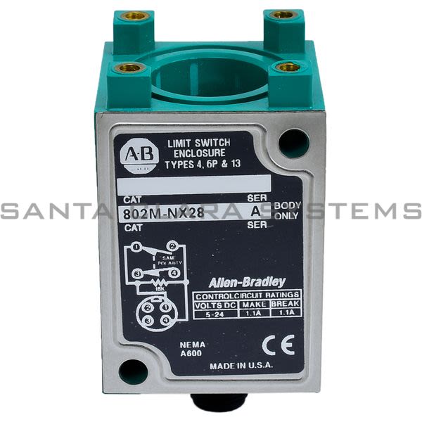 Allen Bradley 802M-NX28 Pre-Wired Factory Sealed Limit Switch Switch Only 2 Circuit Product Image