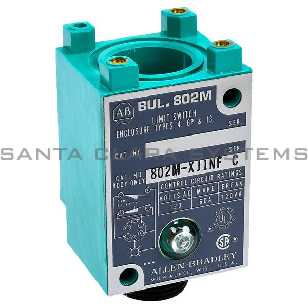 Allen Bradley 802M-XJ1NF Pre-Wired Factory Sealed Limit Switch Switch Only 2 Circuit 120V Pilot Light Product Image