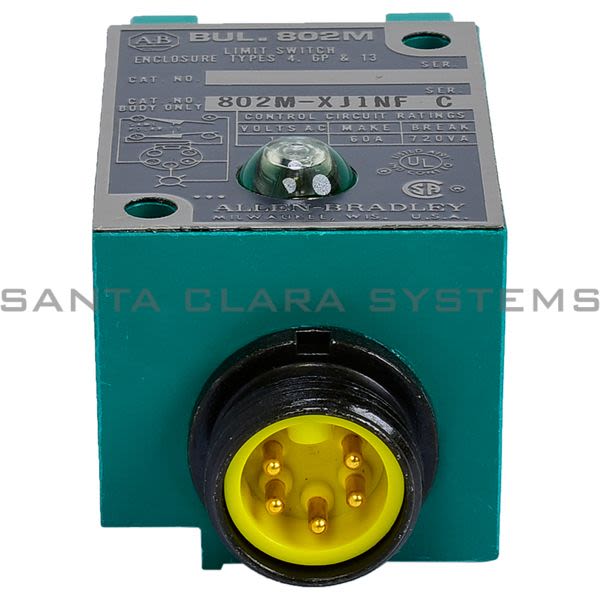 Allen Bradley 802M-XJ1NF Pre-Wired Factory Sealed Limit Switch Switch Only 2 Circuit 120V Pilot Light Product Image