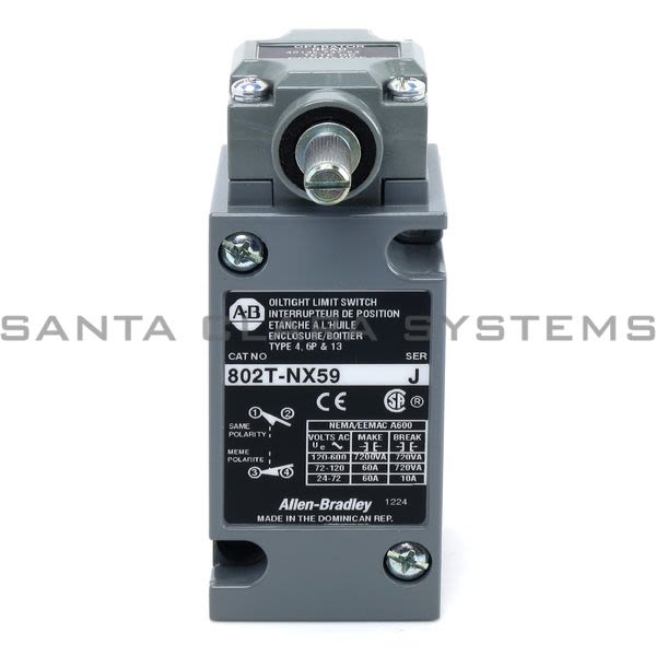 Allen Bradley 802T-NX59 Oiltight Limit Switch Plug-In Type 4,13 Lever Type Product Image
