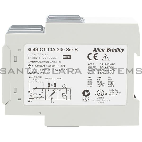 Allen Bradley 809S-C1-10A-230 Current Monitoring Relay | PN-65467 Product Image