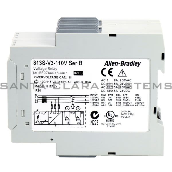 Allen Bradley 813S-V3-110V Voltage Monitoring Relay Product Image