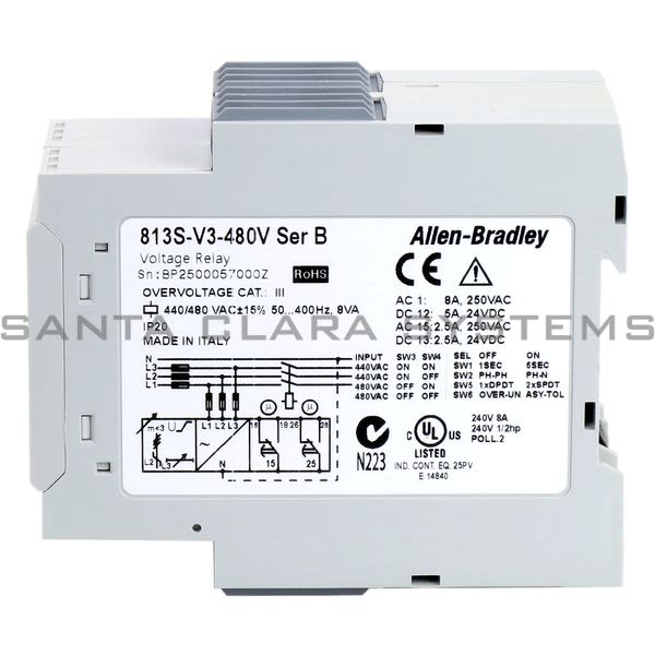 Allen Bradley 813S-V3-480V Voltage Monitoring Relay Product Image